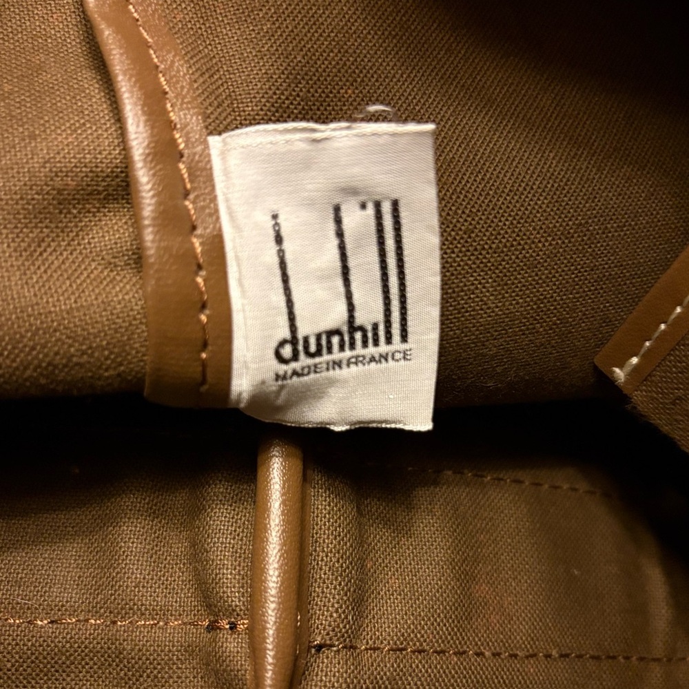 Authentic Vintage Dunhill Herringbone Canvas & Leather Boston Bag - Picture 6 of 8